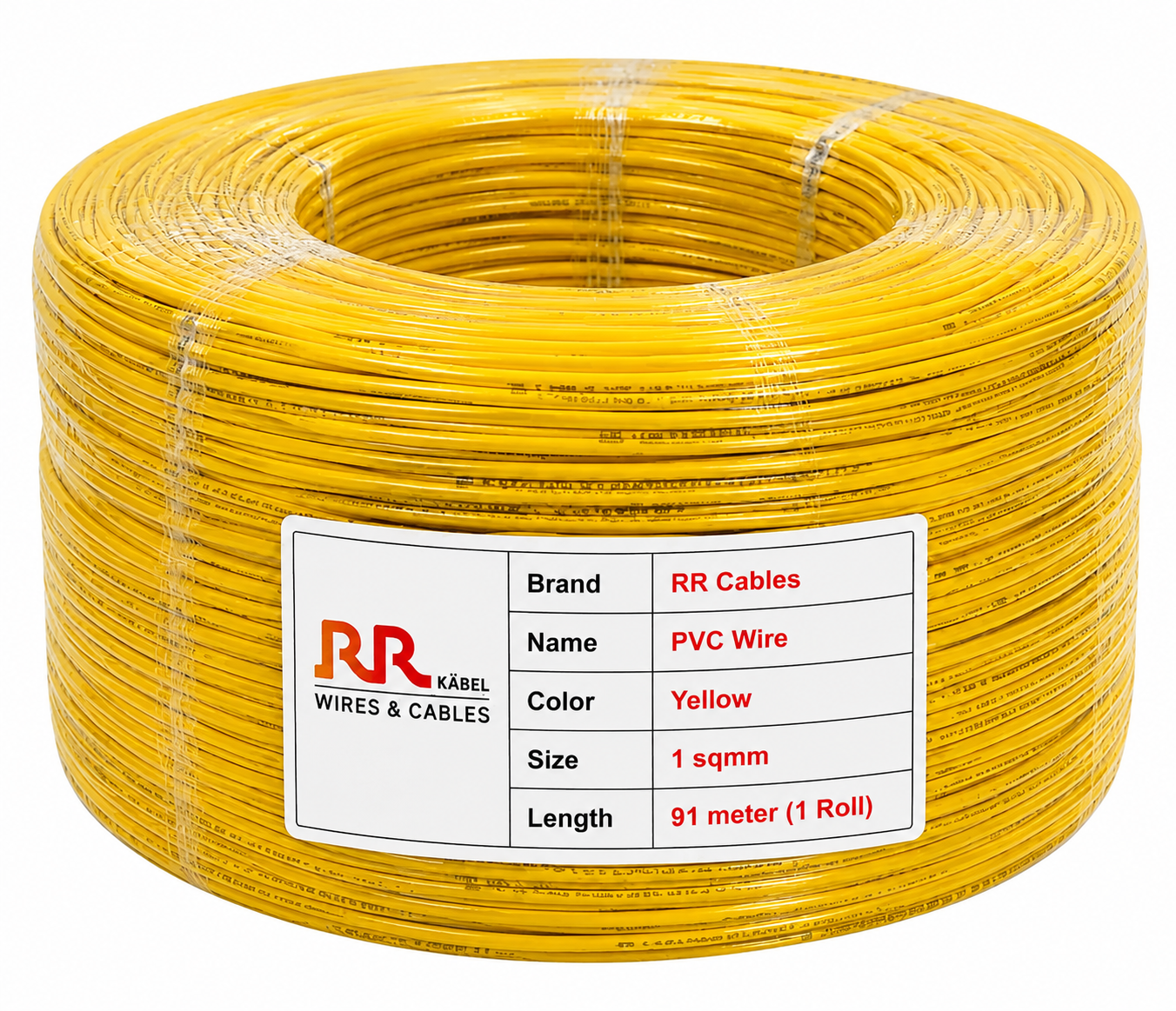 This is product image of RR Cables wire Yellow