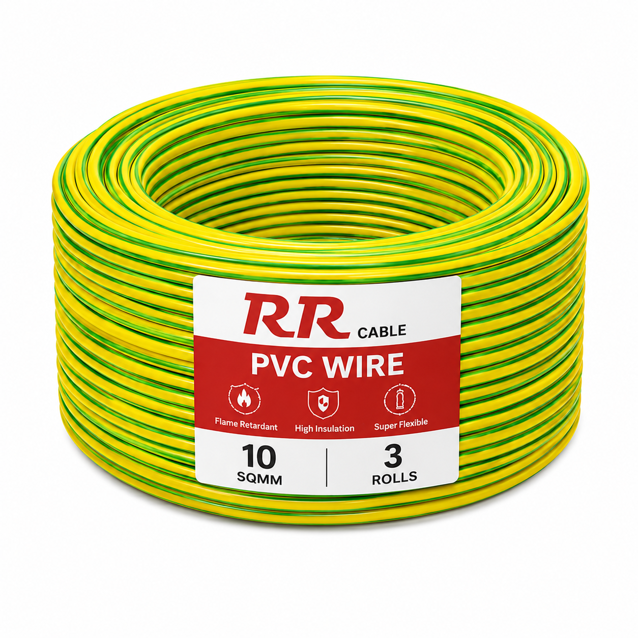 RR Cable PVC Wire 10 Sqmm Yellow/Green